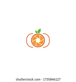Camera shutter  logo orange illustration