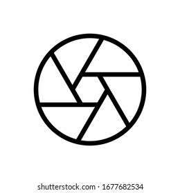 Camera shutter outline icon isolated. Symbol, logo illustration for mobile concept and web design.