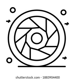 Camera shutter outline icon vector