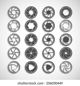 camera shutter paper icon set, 3D version, vector eps10.