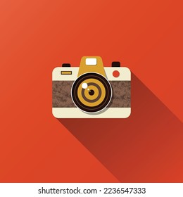 Camera shutter retro style vector background