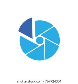 camera shutter separated design logo vector