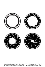 Camera shutter silhouette icon. Vector illustration. Stock Illustration