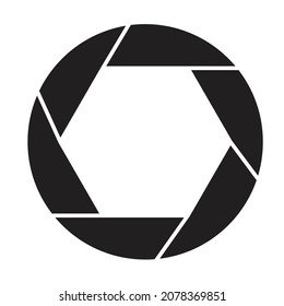 A camera shutter symbol  - photography icon, illustration  , vector 