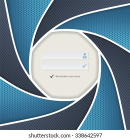 Camera shutter theme login screen template design