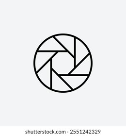 Camera shutter thin liner icon isolated.