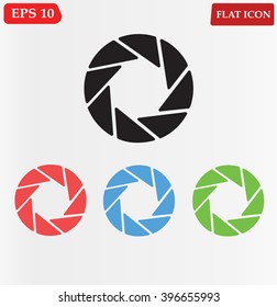 Camera shutter vector icon