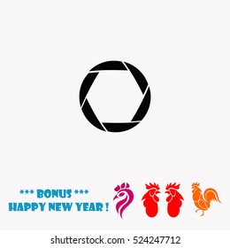 Camera shutter vector icon