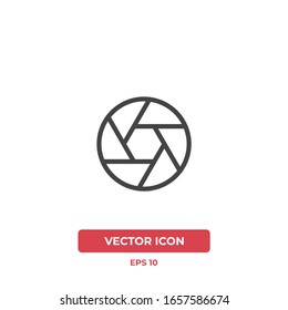 Camera shutter vector icon illustration. Ui/Ux. Premium quality.