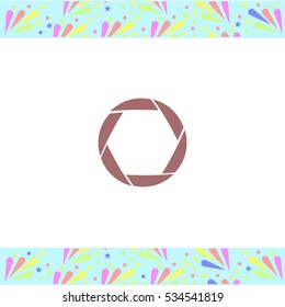 Camera shutter vector icon on white background. Isolated illustration. Business picture.