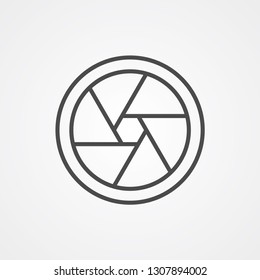 Camera shutter vector icon sign symbol