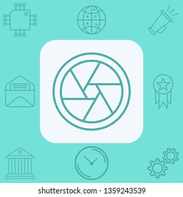 Camera shutter vector icon sign symbol