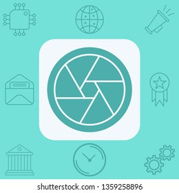 Camera shutter vector icon sign symbol