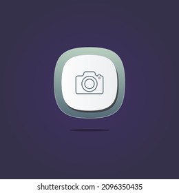 Camera sign 3D icon. Icons web, logo, button. 3D vector Illustrations. Concept for favicon, app icon, web banner, logo