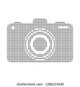 Camera sign, black on white background, squares, vector