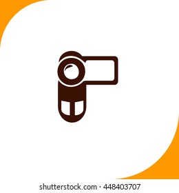 Camera sign. Brown icon on white background
