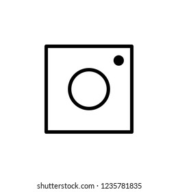 Camera sign icon. Outline icon on white background. Camera sign Silhouette. Web site, page and mobile app design vector element.