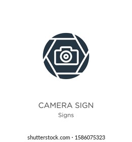 Camera sign icon vector. Trendy flat camera sign icon from signs collection isolated on white background. Vector illustration can be used for web and mobile graphic design, logo, eps10
