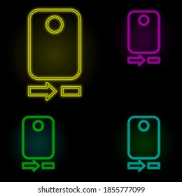 Camera sign neon color set icon. Simple thin line, outline vector of image icons for ui and ux, website or mobile application