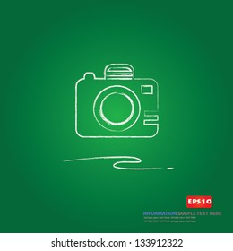 Camera sign on blackboard background,vector