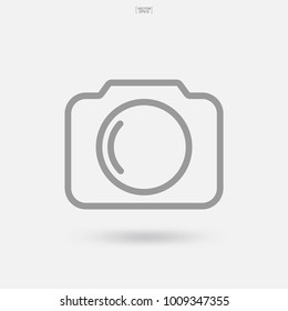 Camera sign and symbol. Photo icon or image icon with soft shadow for template design. Vector illustration graphic idea.