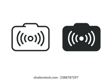 Camera with signal icon. Illustration vector