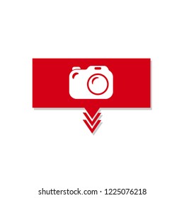 camera sign,label. camera speech bubble. camera tag sign,banner