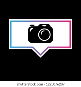 camera sign,label. camera speech bubble. camera tag sign,banner