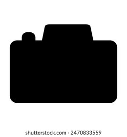 Camera silhouette isolated on white background