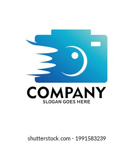 Diseño de la plantilla del logotipo de la silueta de cámara - vector