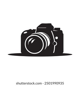 Camera Silhouette vector art illustration