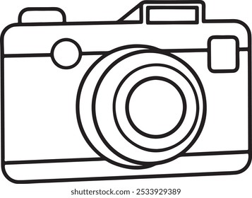 Camera silhouette vector icon white background