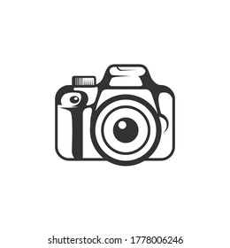 camera silhouette vector illustration. perfect for photography or design with using camera themes. flat color style