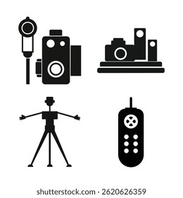 Camera Silhouette Vector Illustrations Set-2