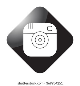 Camera simple icon on colorful background