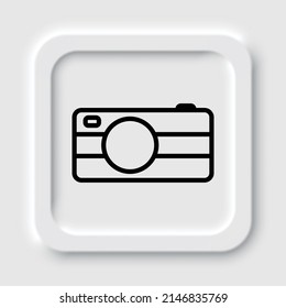 Camera simple icon vector. Flat design. Neumorphism design.ai