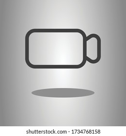Camera simple icon vector with shadow. Flat desing