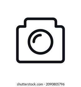 Camera simple line vector icon.