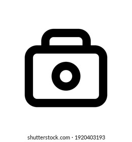 Icono de estilo de esquema simple de cámara para sitios web, aplicaciones, infografías, presentaciones, blogs y muchos propósitos especiales. Editable y escalable.