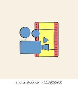 camera sketch illustration. Element of colored wedding icon for mobile concept and web app. Sketch style camera icon can be used for web and mobile