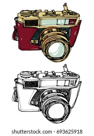 Camera sketchbook style : Vector eps.10 