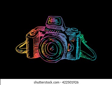 Camera with sketchy style.