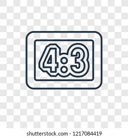 Camera Small Screen Size concept vector linear icon isolated on transparent background, Camera Small Screen Size concept transparency concept in outline style