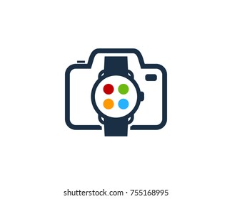 Camera Smart Watch Icon Logo Design Element