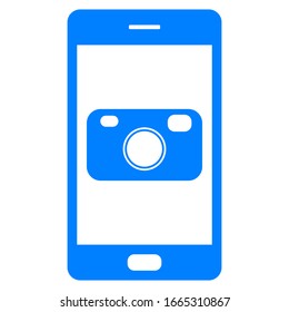 Camera and smartphone on white