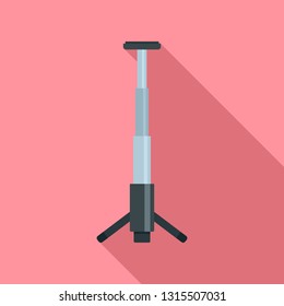 Camera smartphone tripod icon. Flat illustration of camera smartphone tripod vector icon for web design
