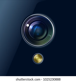 Camera of smartphone or webcam or other device. Vector background