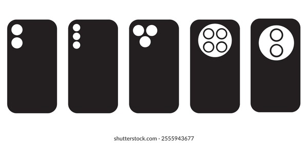 Camera smartphones form factor icons set