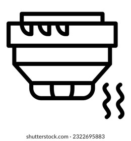 Camera smoke detector icon outline vector. Home system. House control