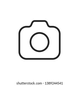 Camera Social Media Icon Isolated On White Background. Photography Symbol Modern Simple Outline Vector Icon For Web Site Or Mobile App